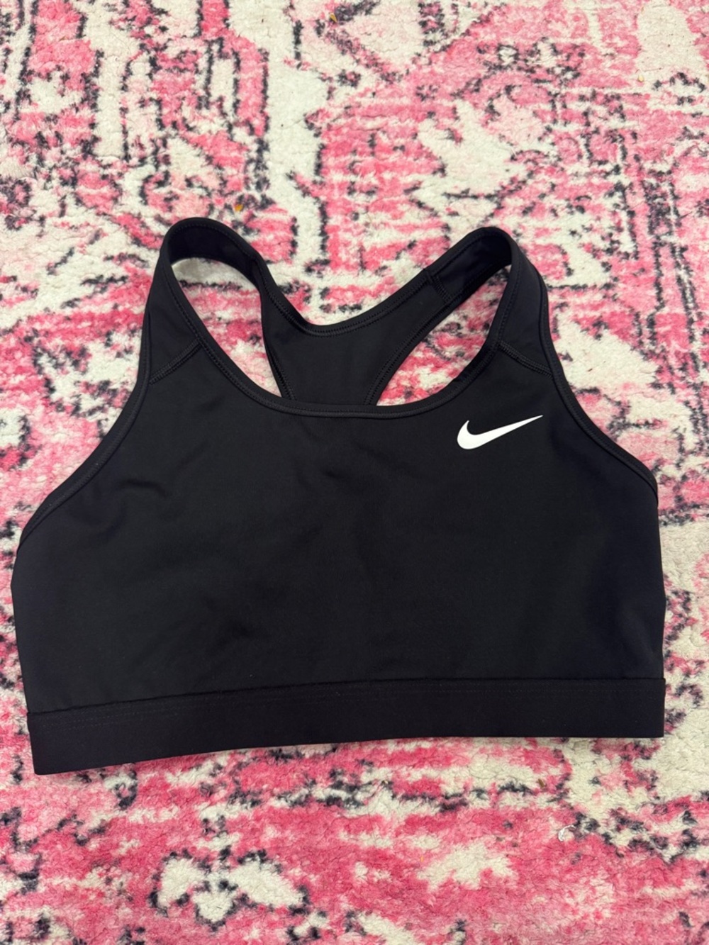 Nike Black Racerback Sports Bra with White Swoosh